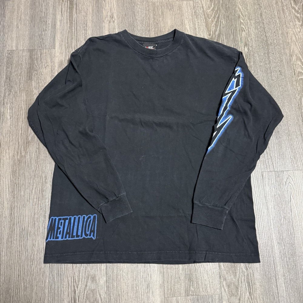 Vintage Metallica 2000 Lightning Strike Rare Long Sleeve Giant T-Shirt Black XL